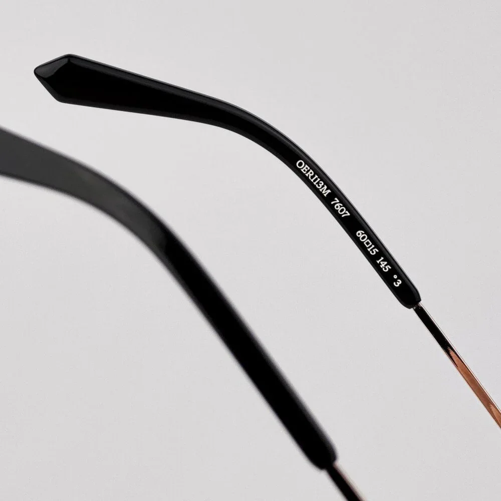 Off-White MIAMI Men Sunglasses – Gold Oval Frame with Grey Lenses | Model